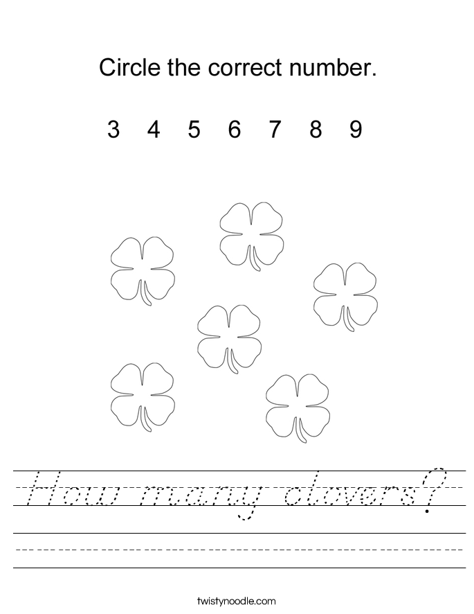 How many clovers? Worksheet
