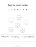 How many clovers? Worksheet