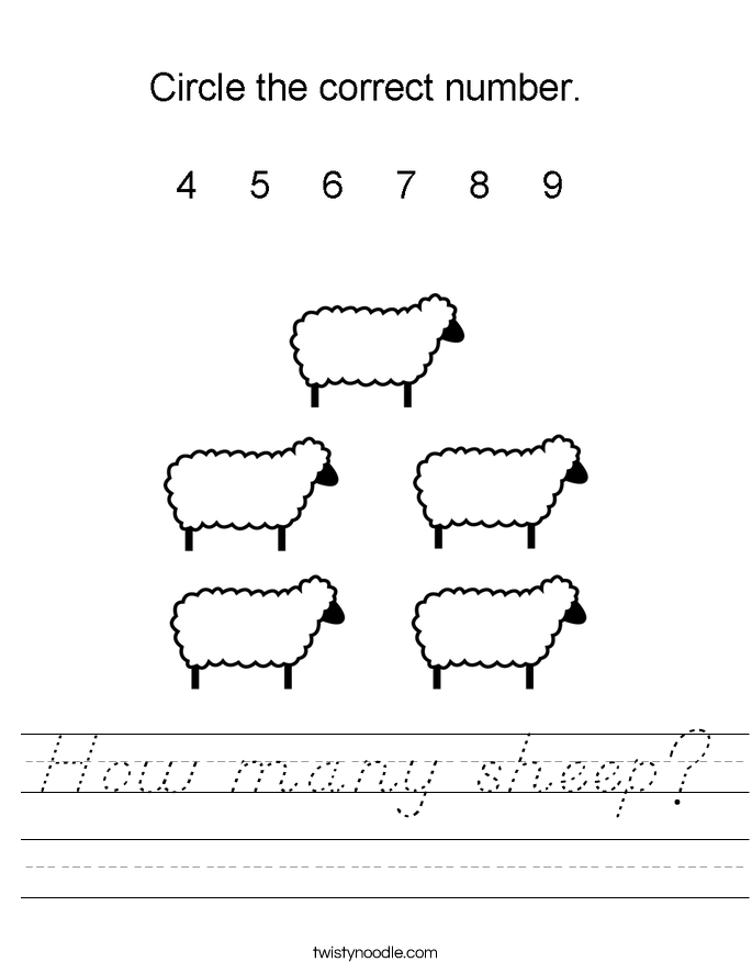 How many sheep? Worksheet