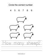 How many sheep Handwriting Sheet