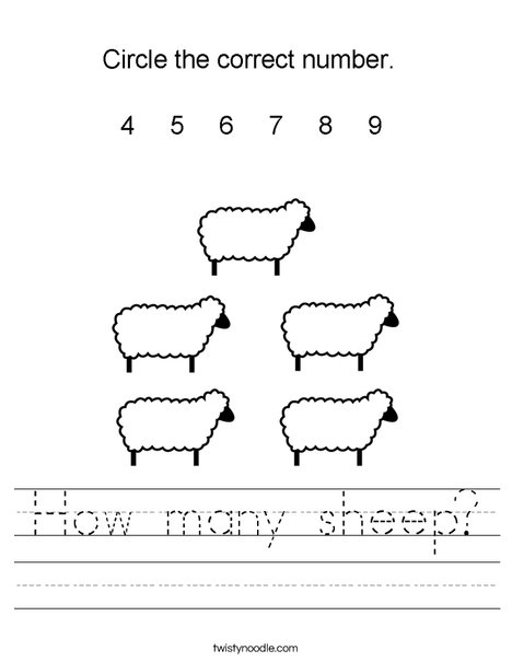 How many sheep? Worksheet
