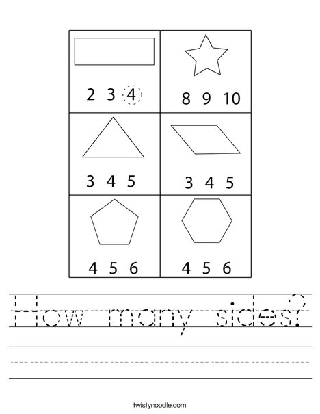 How many sides? Worksheet