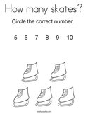 How many skates Coloring Page