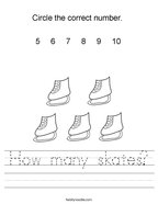 How many skates Handwriting Sheet