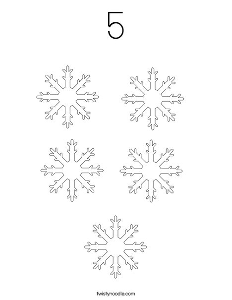 How many snowflakes? Coloring Page