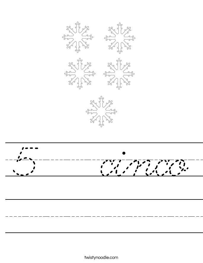 5   cinco Worksheet
