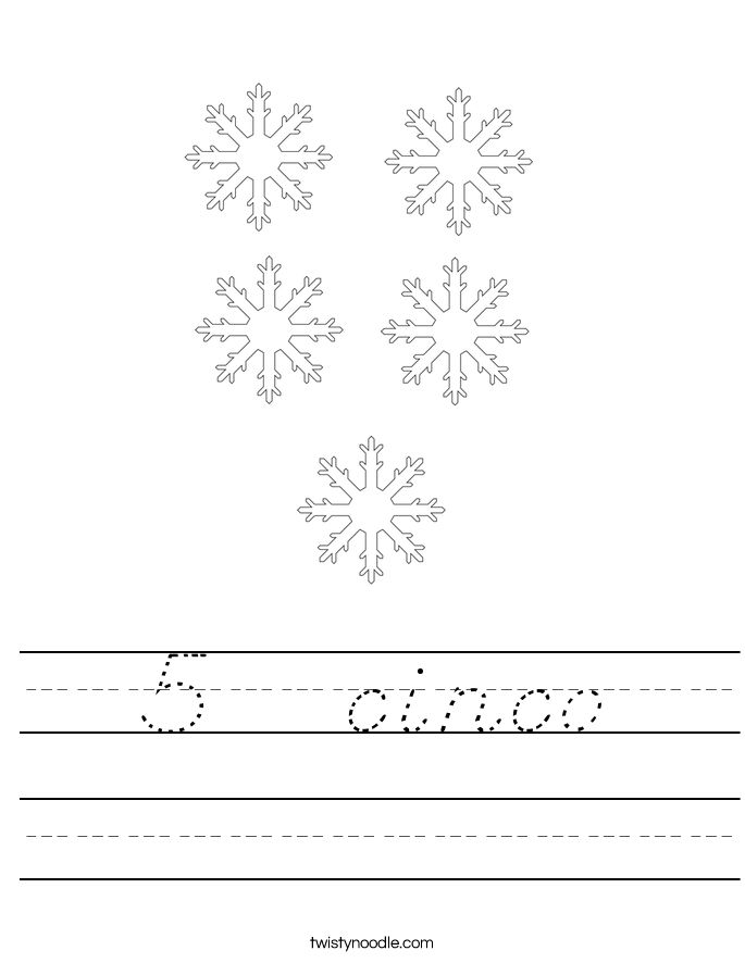 5   cinco Worksheet