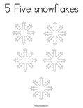 5 Five snowflakes Coloring Page