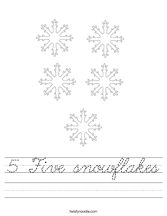 5 Five snowflakes Worksheet
