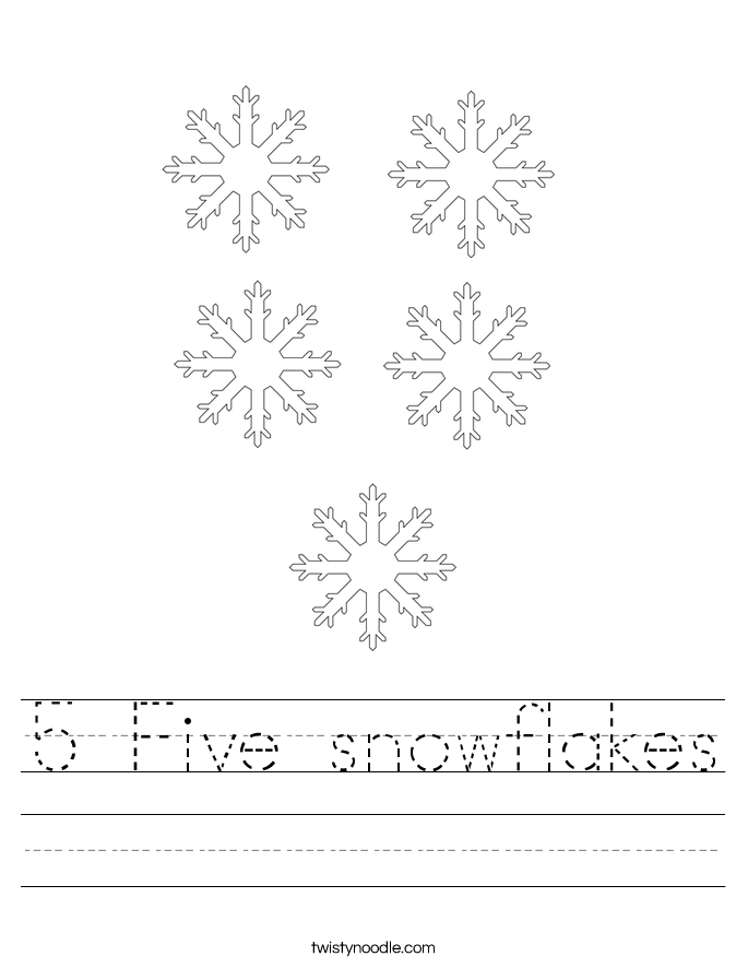 5 Five snowflakes Worksheet