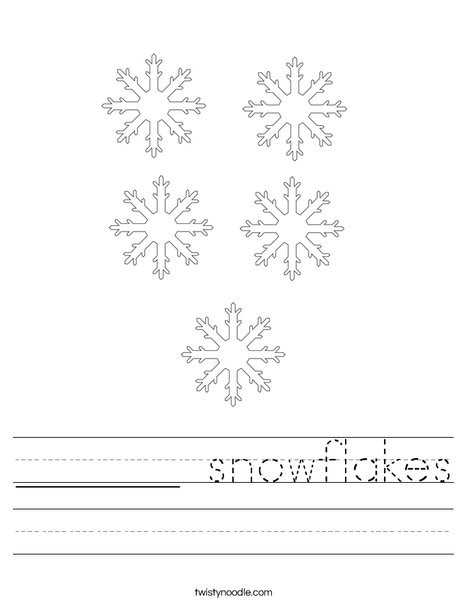 snowflakes Worksheet - Twisty Noodle