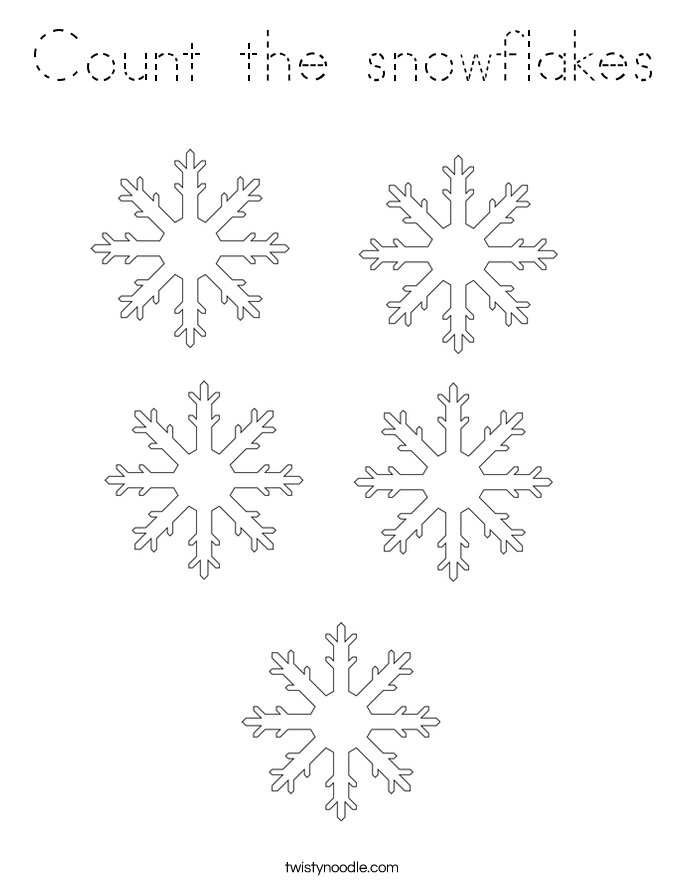 Count the snowflakes Coloring Page