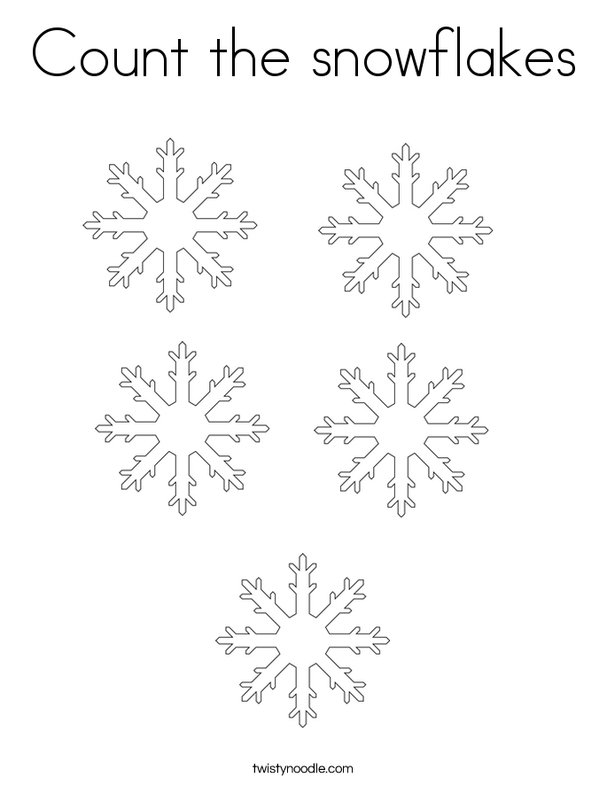 Count the snowflakes Coloring Page
