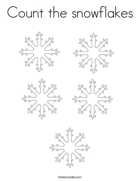How many snowflakes? Coloring Page
