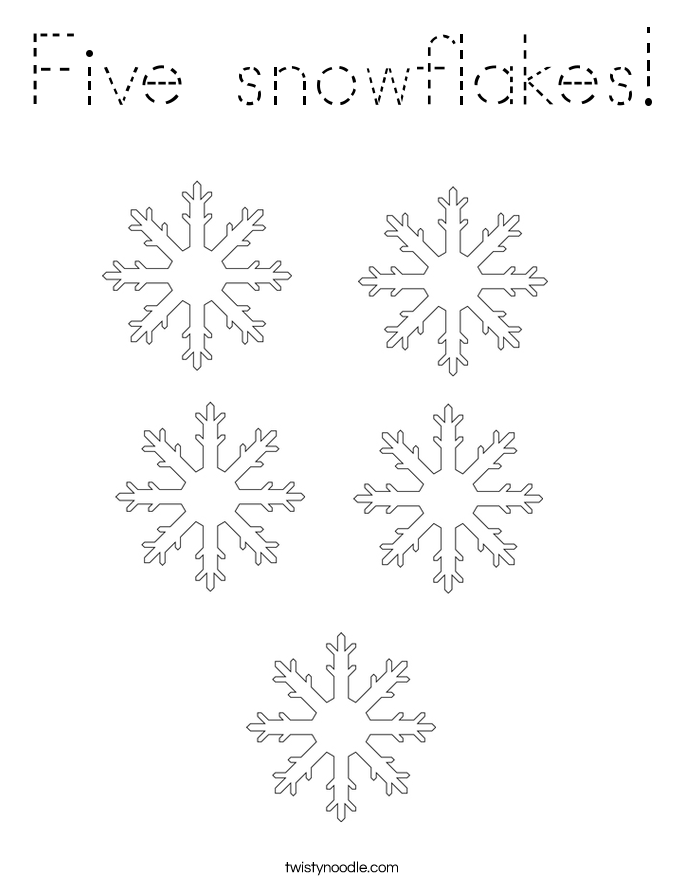 Five snowflakes! Coloring Page