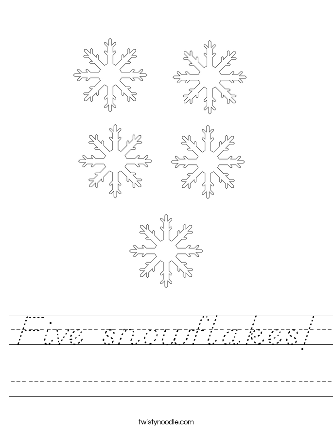 Five snowflakes! Worksheet