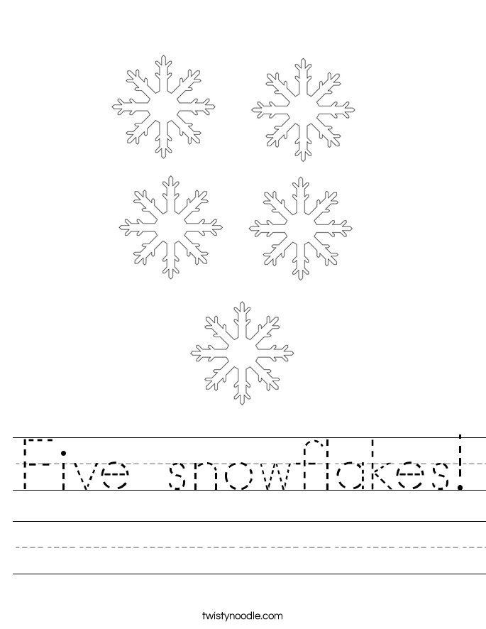 Five snowflakes! Worksheet