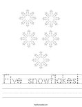 Five snowflakes! Worksheet