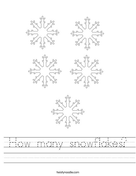 How many snowflakes Worksheet - Twisty Noodle