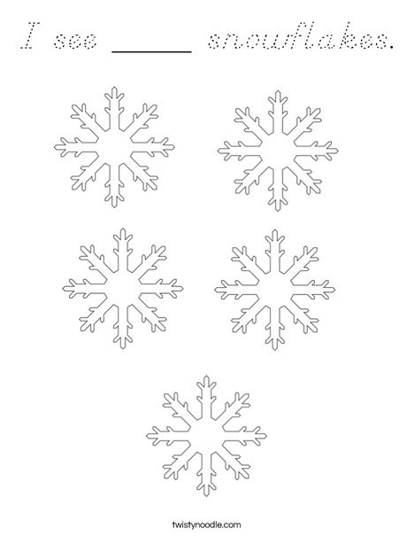 How many snowflakes? Coloring Page