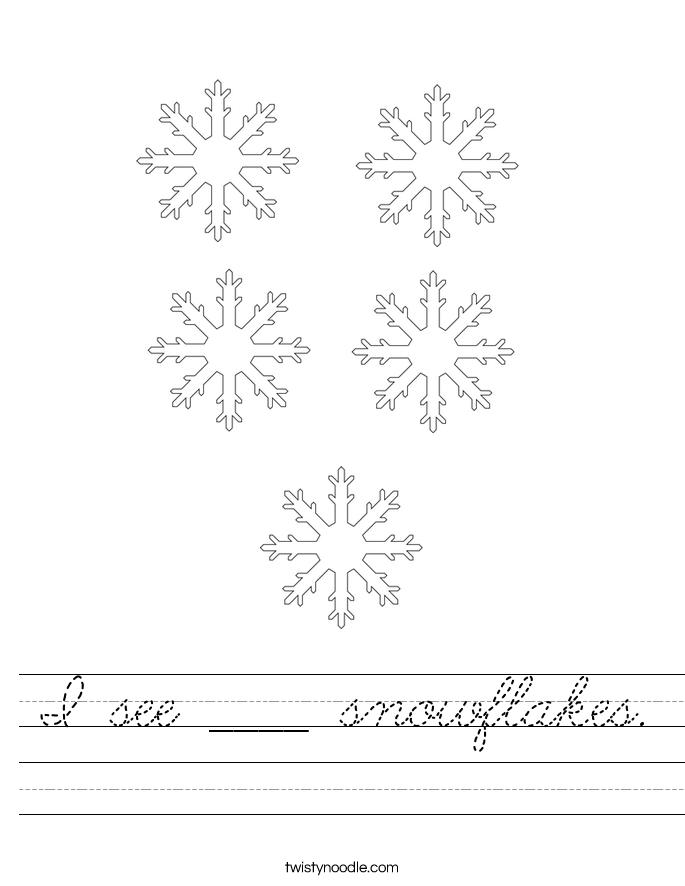 I see ____ snowflakes. Worksheet