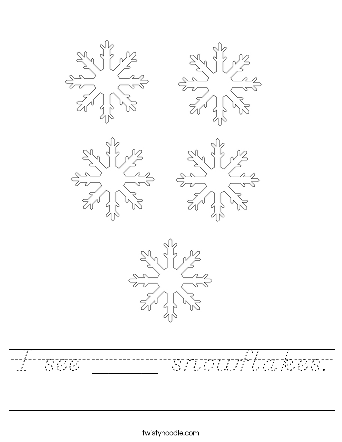 I see ____ snowflakes. Worksheet