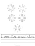 I see five snowflakes Worksheet