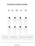 How many snowmen? Worksheet