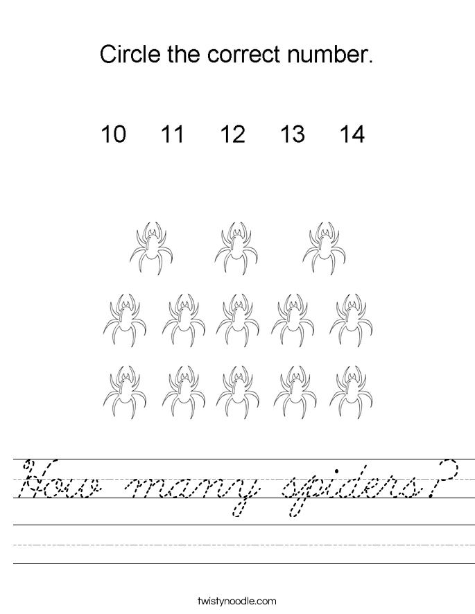 How many spiders? Worksheet