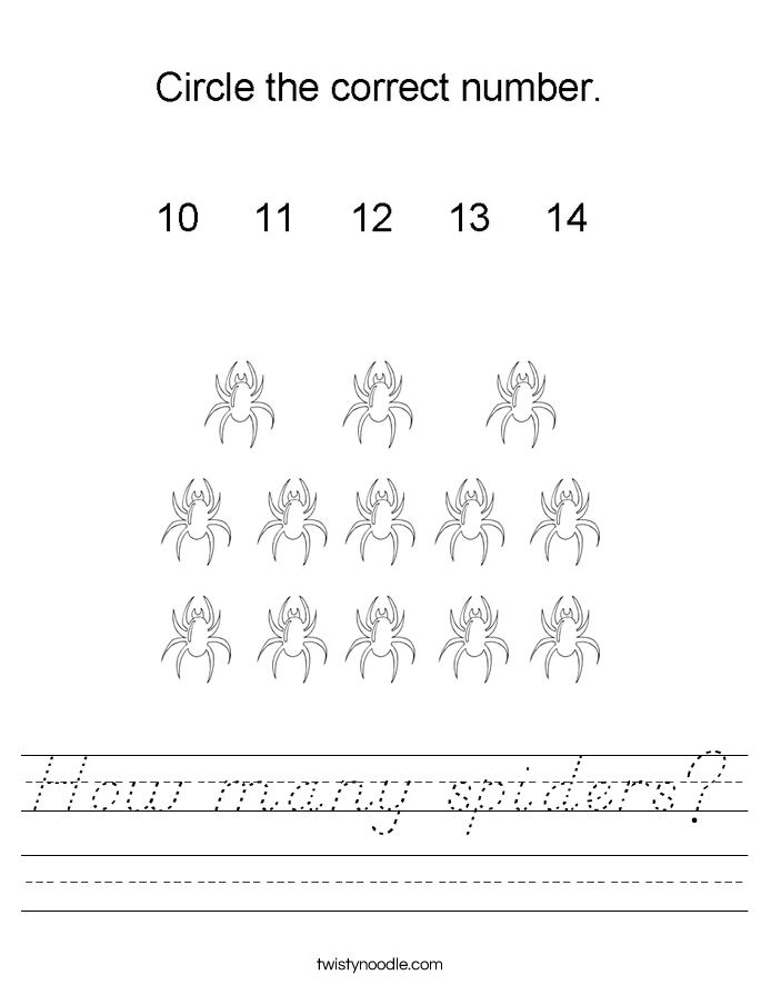 How many spiders? Worksheet