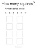 How many squares Coloring Page