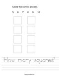 How many squares? Worksheet