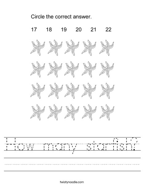 How many starfish? Worksheet