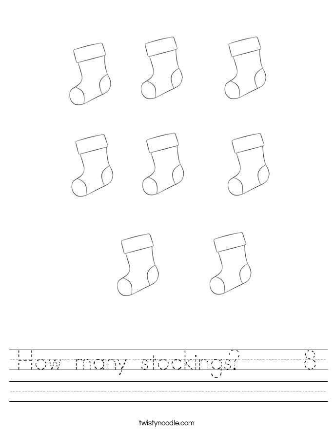 How many stockings?     8 Worksheet
