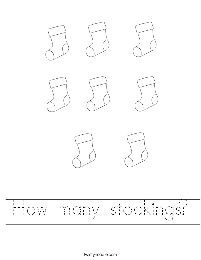 How many stockings? Worksheet