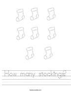 How many stockings Handwriting Sheet