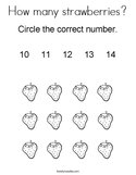 How many strawberries Coloring Page