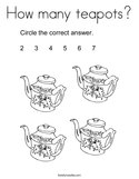 How many teapots Coloring Page