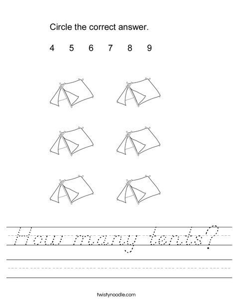 How many tents? Worksheet