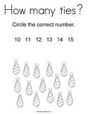 How many ties Coloring Page