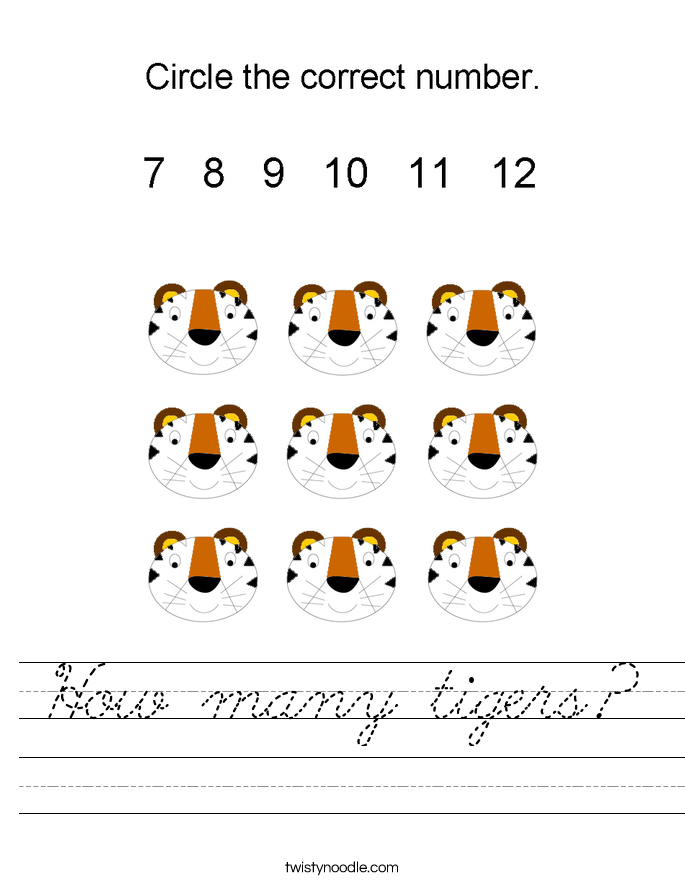 How many tigers? Worksheet
