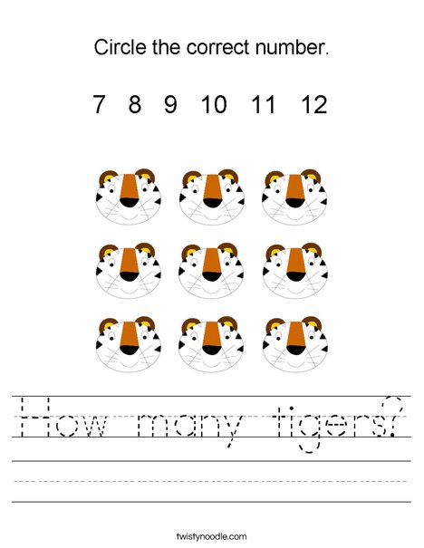 How many tigers? Worksheet