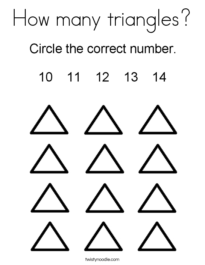 How many triangles? Coloring Page