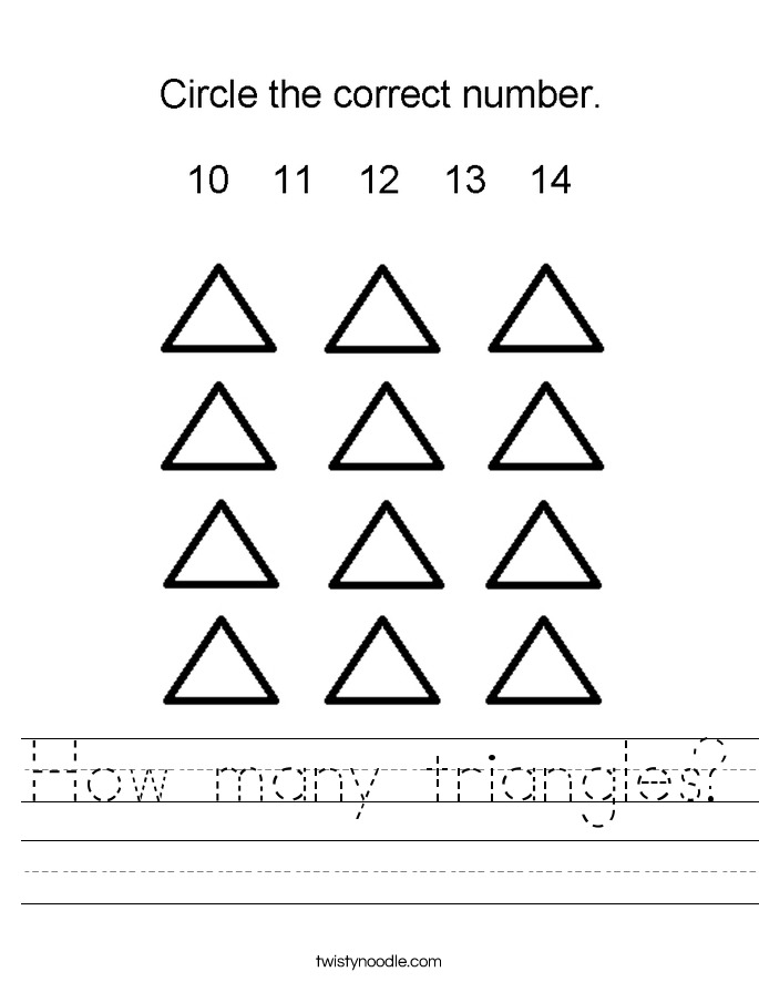 How many triangles Worksheet - Twisty Noodle