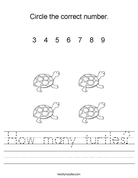 How many turtles? Worksheet