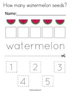 How many watermelon seeds Coloring Page