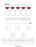 How many watermelon seeds? Worksheet