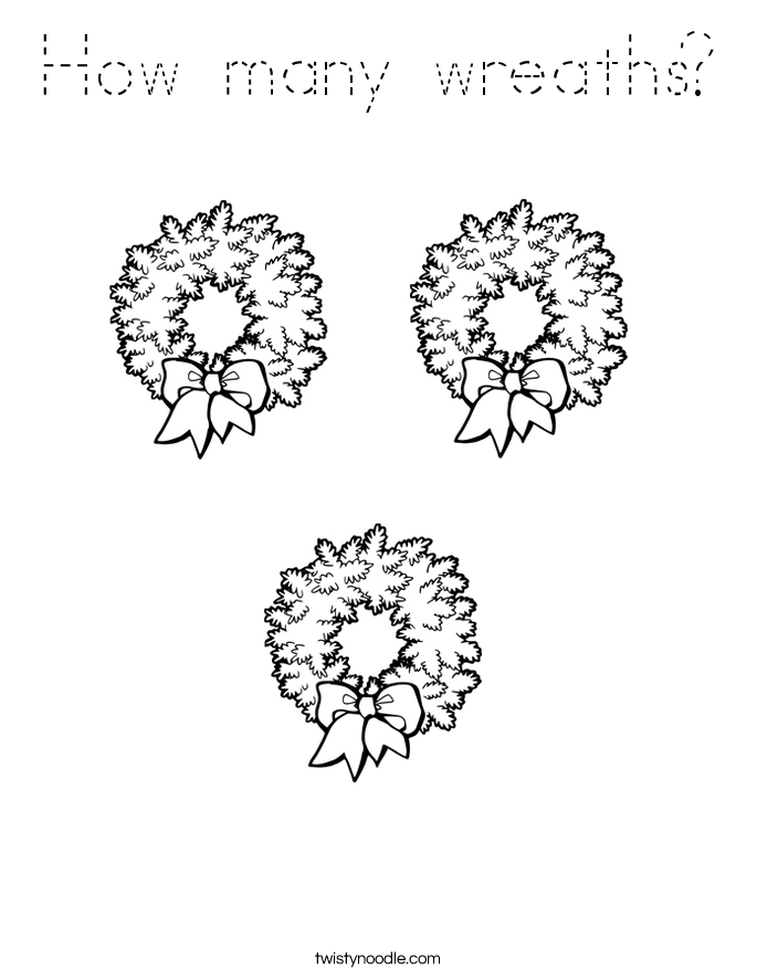 How many wreaths? Coloring Page