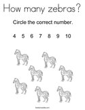 How many zebras Coloring Page