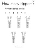 How many zippers Coloring Page